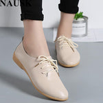 NAUSK Genuine Leather Summer Loafers Women Casual Shoes