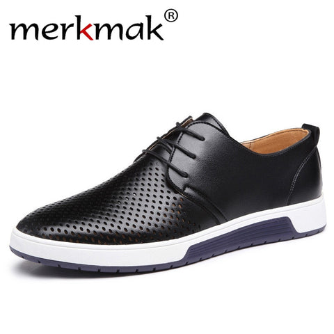 Merkmak New 2019 Men Casual Shoes Leather